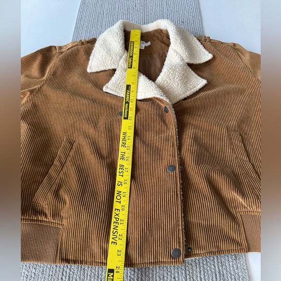 BP Carmel Tan Corduroy Ivory Sherpa Lining Bomber Jacket Size XXL - Picture 8 of 10